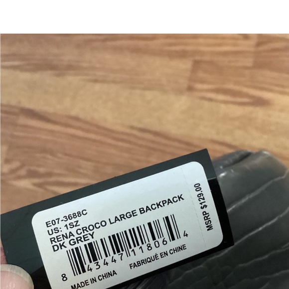 Bebe Dark Gray Rena Croco Backpack - Picture 8 of 8